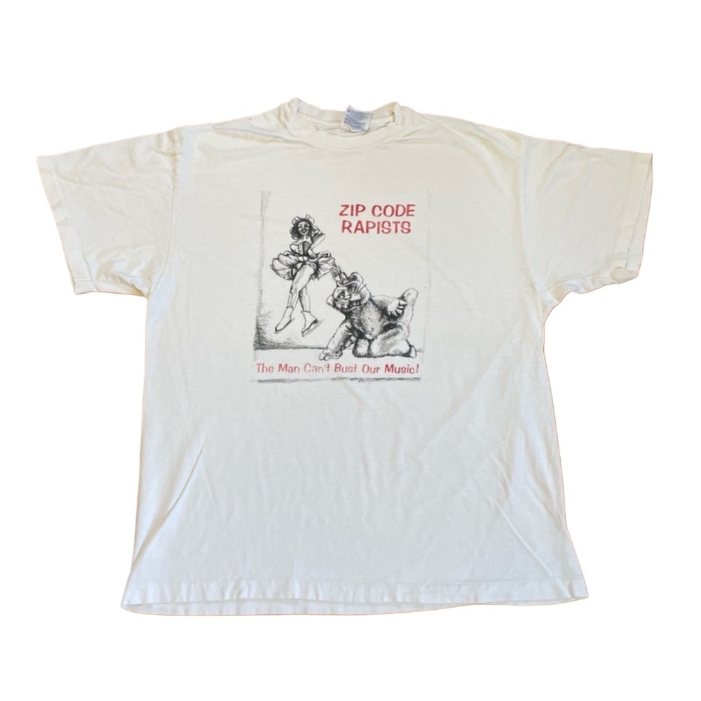 Vintage 1993 Zip Code Rapists The Man Can't Bust Our Music T Shirt